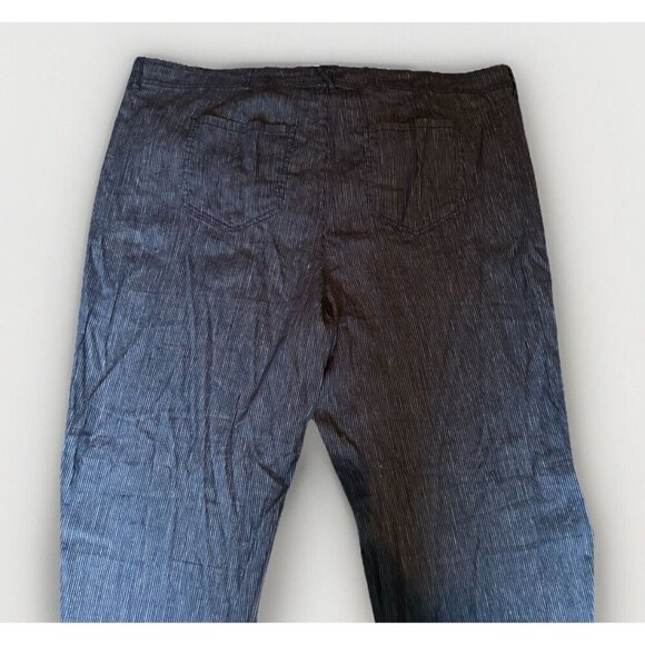 NWT, NYDJ Wide Leg Blue Linen Trouser Pants With White Stripes Plus Size 18 - Picture 8 of 9
